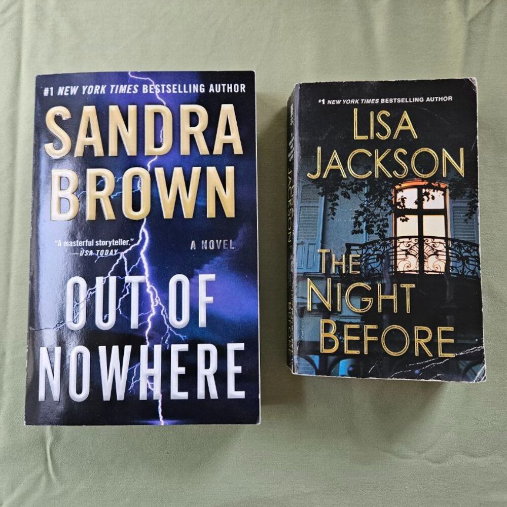 2 Book Bundle: Sandra Brown - Out‎ of Nowhere & Lisa Jackson - The Night Before